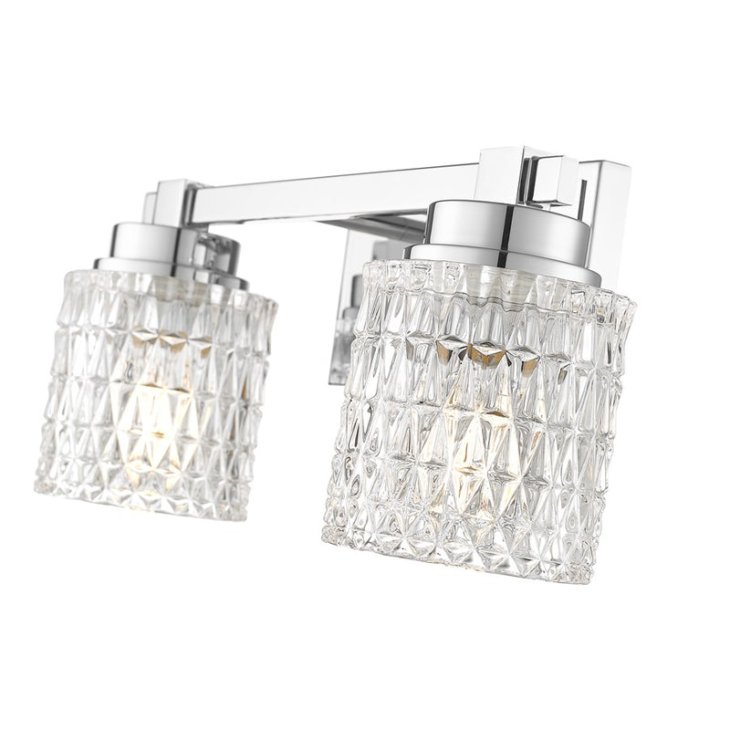 Z-Lite Jacqueline 2 Light Vanity, Chrome /Clear Diamond