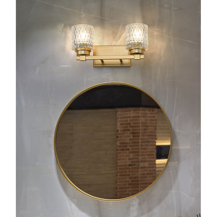 Z-Lite Jacqueline 2 Light Vanity, Modern Gold/Clear Diamond