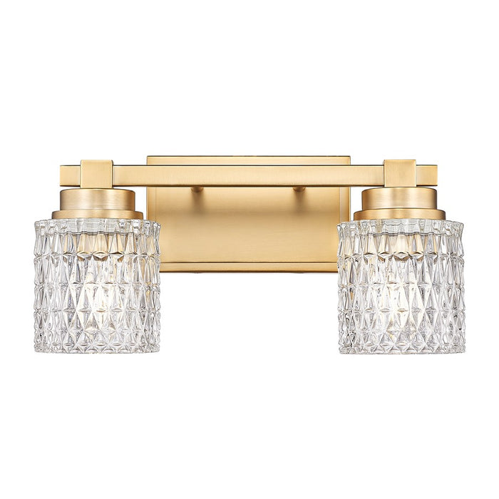 Z-Lite Jacqueline 2 Light Vanity, Modern Gold/Clear Diamond