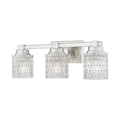 Z-Lite Jacqueline 3 Light Vanity, Brushed Nickel/Clear Diamond - 6101-3V-BN