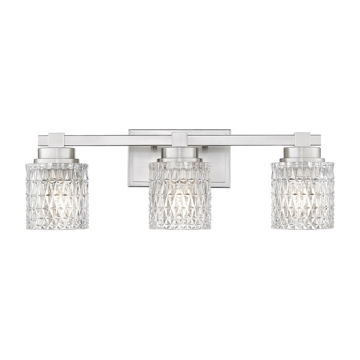 Z-Lite Jacqueline 3 Light Vanity, Brushed Nickel/Clear Diamond