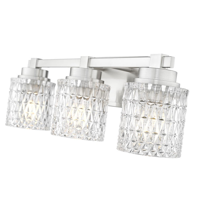 Z-Lite Jacqueline 3 Light Vanity, Brushed Nickel/Clear Diamond