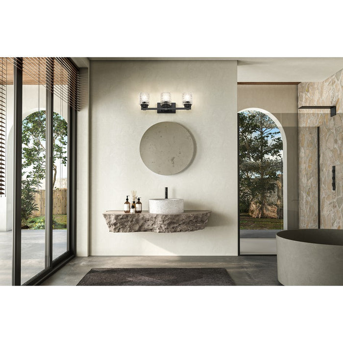 Z-Lite Jacqueline 3 Light Vanity, Matte Black/Clear Diamond