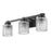 Z-Lite Jacqueline 3 Light Vanity, Matte Black/Clear Diamond