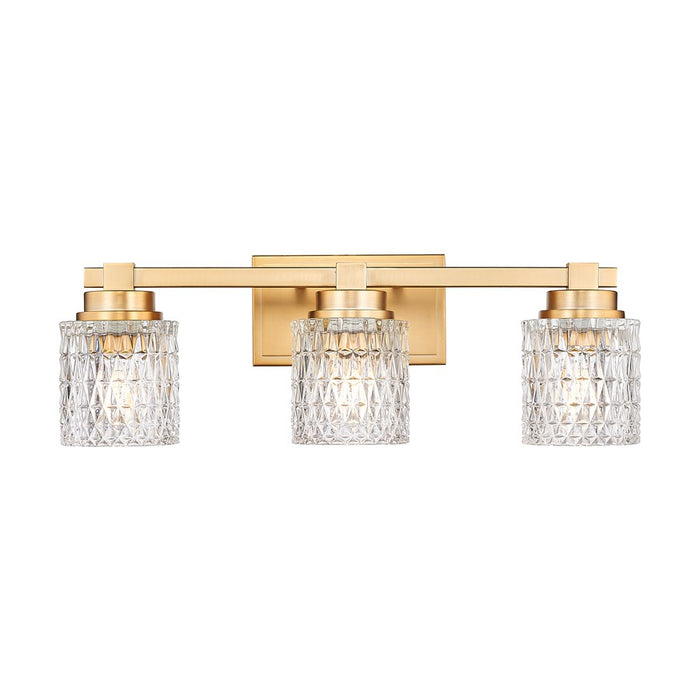 Z-Lite Jacqueline 3 Light Vanity, Modern Gold/Clear Diamond