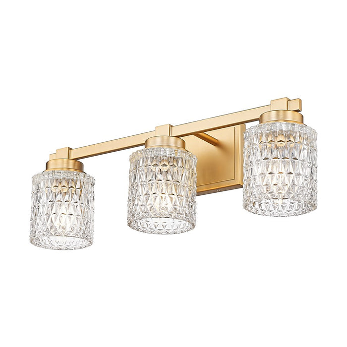 Z-Lite Jacqueline 3 Light Vanity, Modern Gold/Clear Diamond