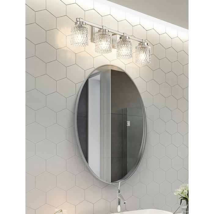 Z-Lite Jacqueline 4 Light Vanity, Brushed Nickel/Clear Diamond