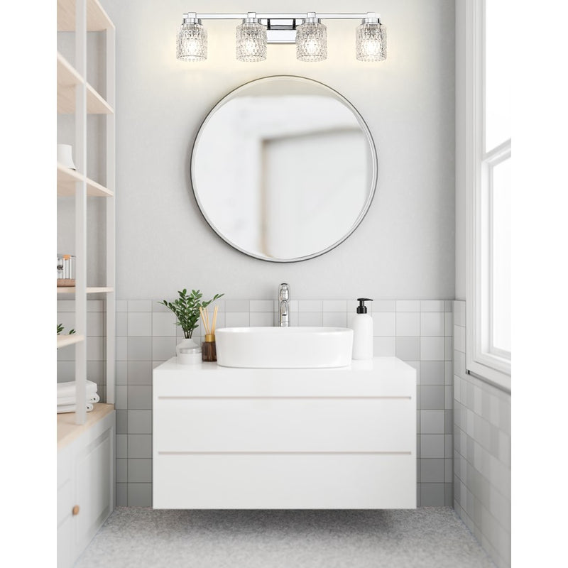 Z-Lite Jacqueline 4 Light Vanity, Chrome /Clear Diamond