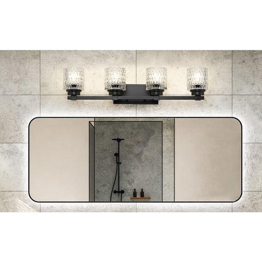 Z-Lite Jacqueline 4 Light Vanity, Matte Black/Clear Diamond