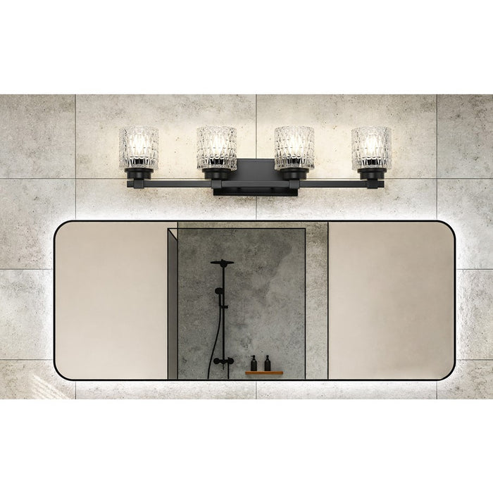 Z-Lite Jacqueline 4 Light Vanity, Matte Black/Clear Diamond