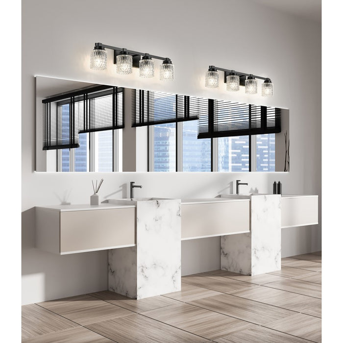 Z-Lite Jacqueline 4 Light Vanity, Matte Black/Clear Diamond