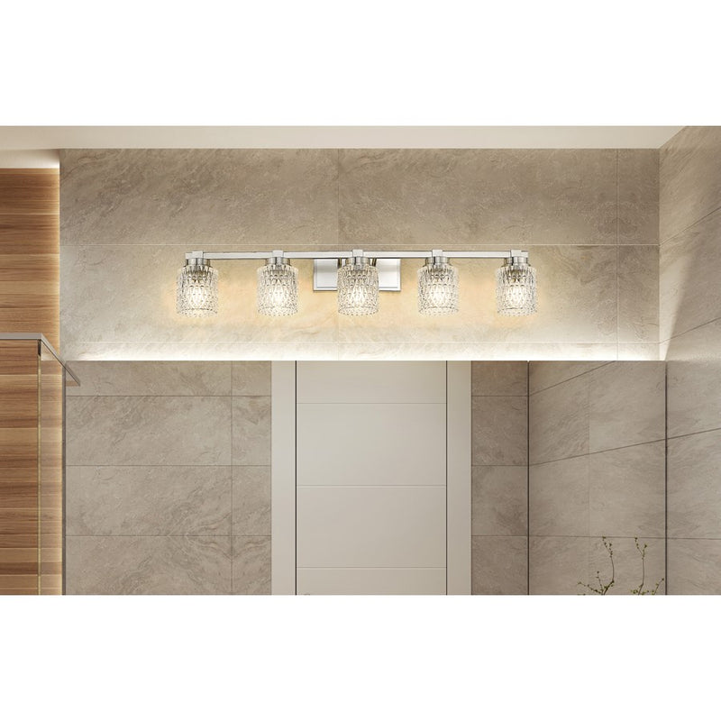 Z-Lite Jacqueline 5 Light Vanity, Brushed Nickel/Clear Diamond