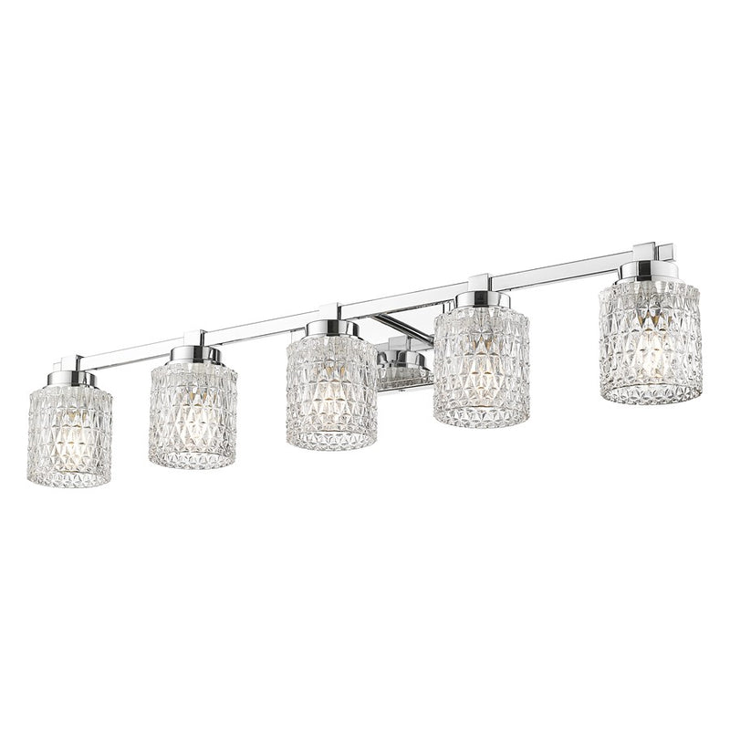 Z-Lite Jacqueline 5 Light Vanity, Chrome /Clear Diamond