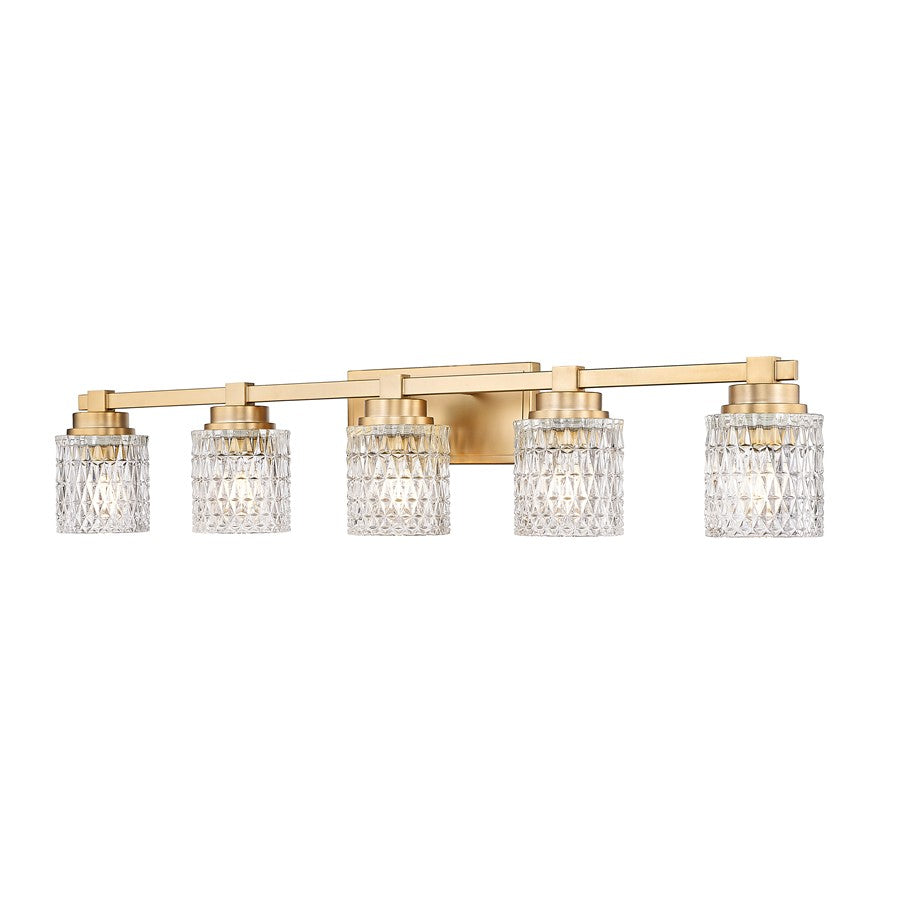Z-Lite Jacqueline 5 Light Vanity, Modern Gold/Clear Diamond - 6101-5V-MGLD