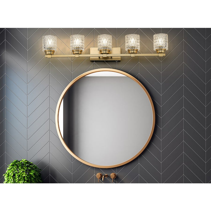Z-Lite Jacqueline 5 Light Vanity, Modern Gold/Clear Diamond