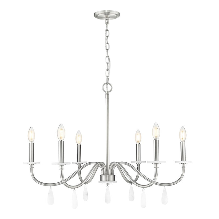 Z-Lite Toussant 6 Light 32" Chandelier, Brushed Nickel - 6103-32BN