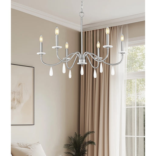 Z-Lite Toussant 6 Light 32" Chandelier, Brushed Nickel