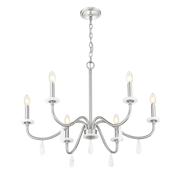 Z-Lite Toussant 6 Light 32" Chandelier, Brushed Nickel