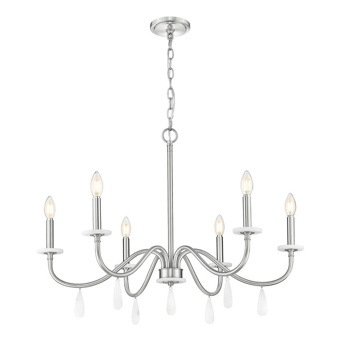 Z-Lite Toussant 6 Light 32" Chandelier, Brushed Nickel
