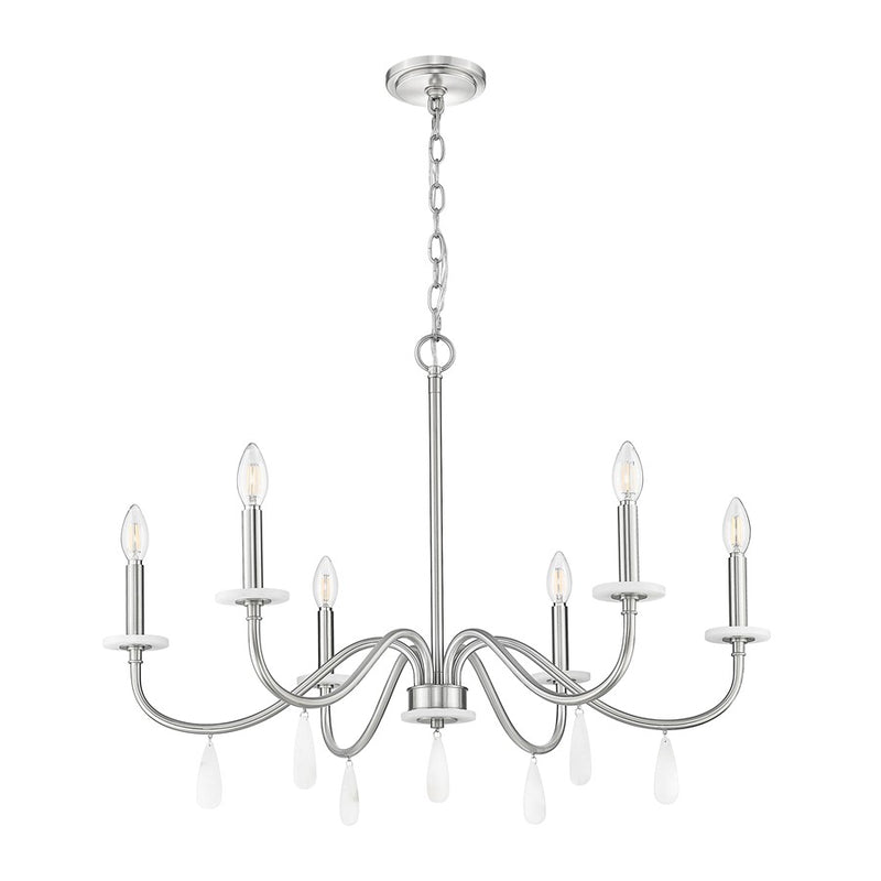 Z-Lite Toussant 6 Light 32" Chandelier, Brushed Nickel