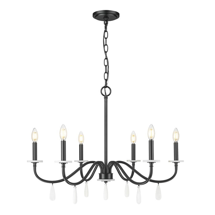 Z-Lite Toussant 6 Light 32" Chandelier, Matte Black - 6103-32MB