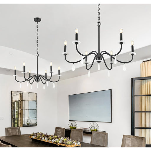 Z-Lite Toussant 6 Light 32" Chandelier, Matte Black