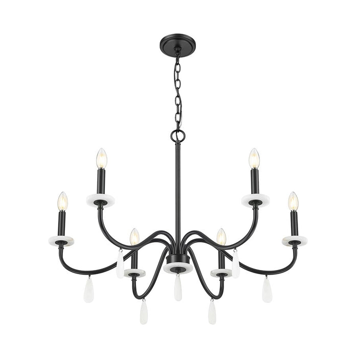 Z-Lite Toussant 6 Light 32" Chandelier, Matte Black