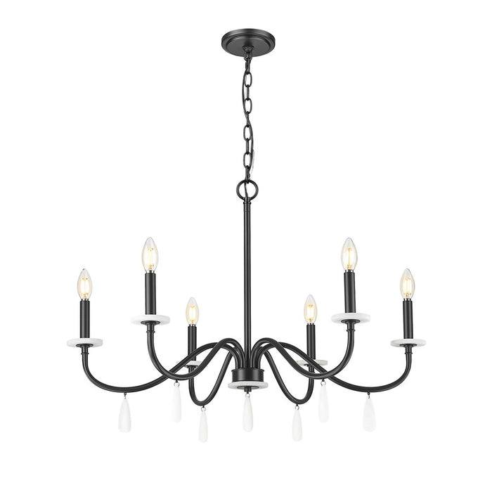 Z-Lite Toussant 6 Light 32" Chandelier, Matte Black