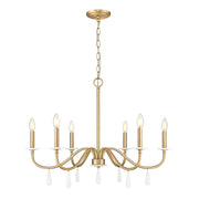 Z-Lite Toussant 6 Light 32" Chandelier, Mordern Gold - 6103-32MGLD