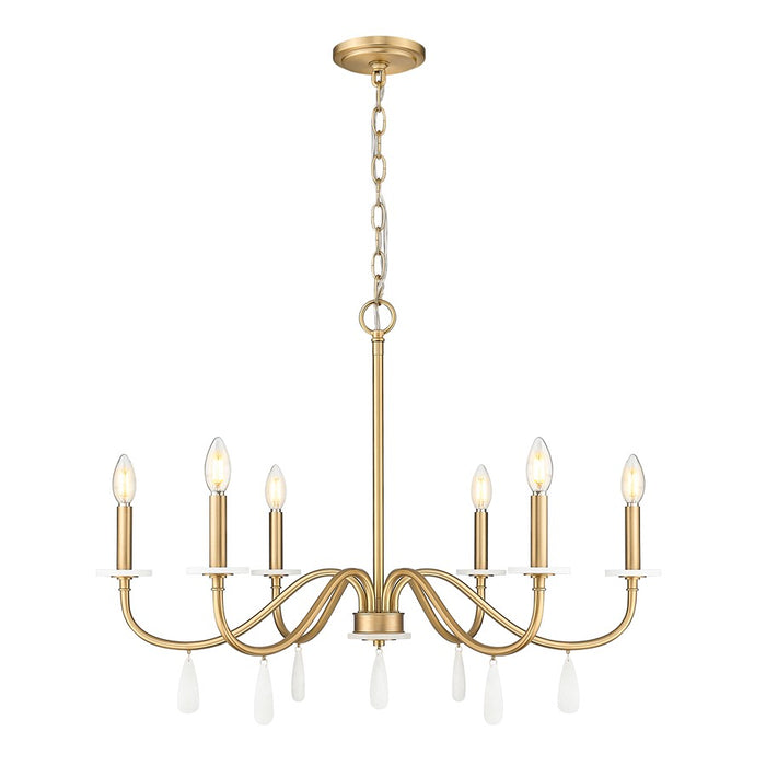 Z-Lite Toussant 6 Light 32" Chandelier, Mordern Gold - 6103-32MGLD