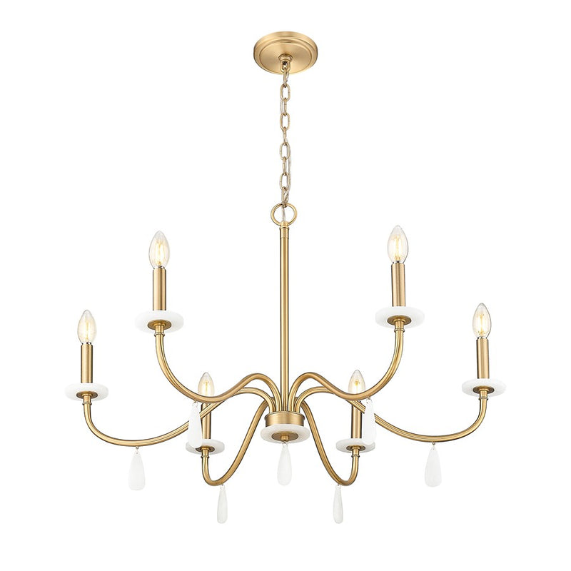Z-Lite Toussant 6 Light 32" Chandelier, Mordern Gold