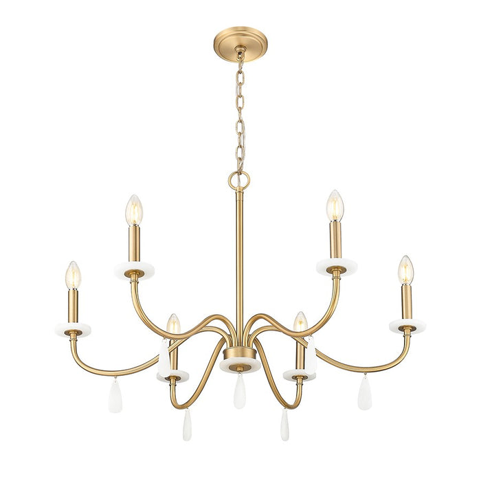 Z-Lite Toussant 6 Light 32" Chandelier, Mordern Gold