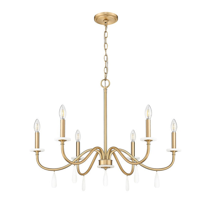 Z-Lite Toussant 6 Light 32" Chandelier, Mordern Gold