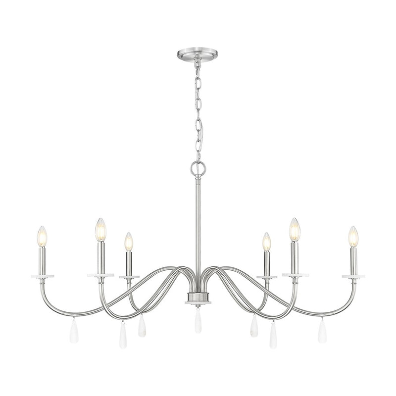 Z-Lite Toussant 6 Light 45" Chandelier, Brushed Nickel - 6103-45BN