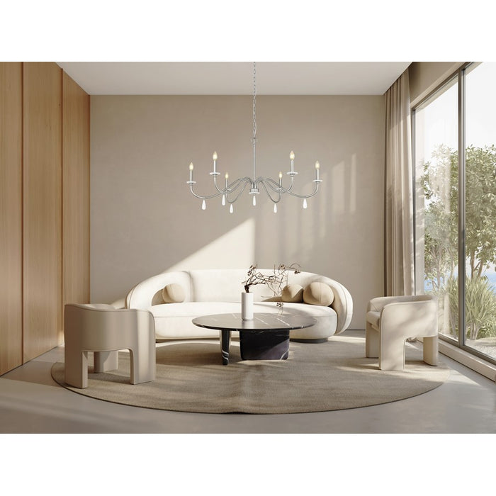 Z-Lite Toussant 6 Light 45" Chandelier, Brushed Nickel