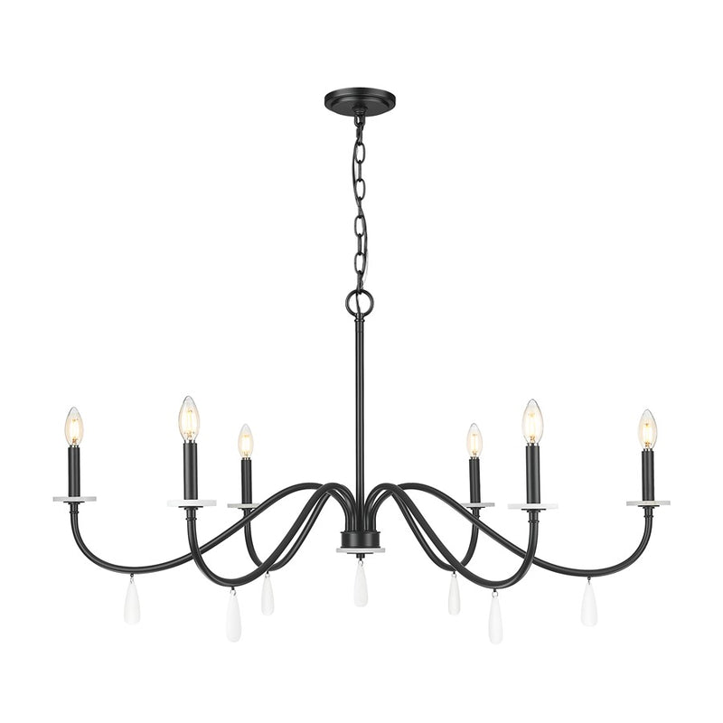 Z-Lite Toussant 6 Light 45" Chandelier, Matte Black - 6103-45MB
