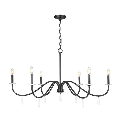 Z-Lite Toussant 6 Light 45" Chandelier, Matte Black - 6103-45MB