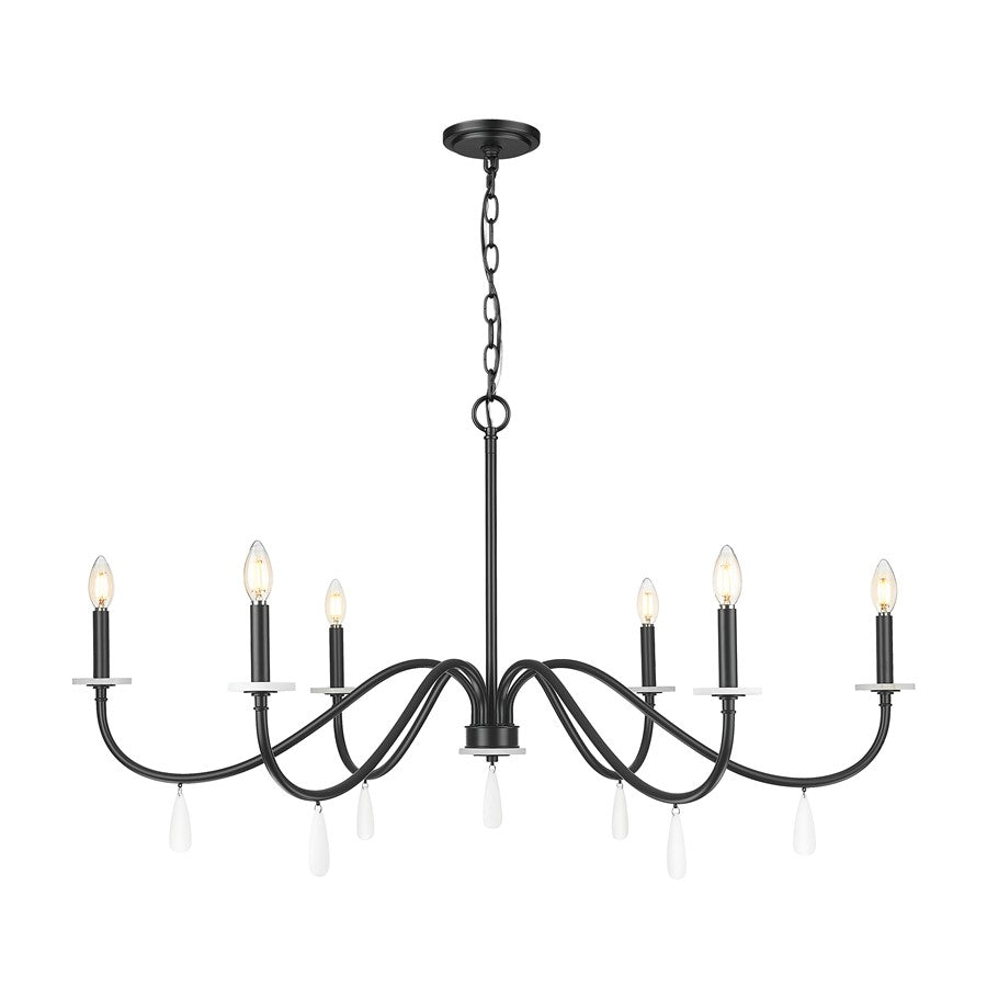 Z-Lite Toussant 6 Light 45" Chandelier, Matte Black - 6103-45MB