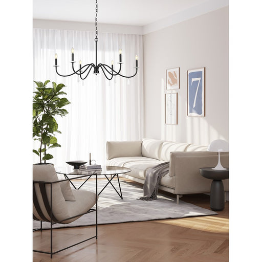 Z-Lite Toussant 6 Light 45" Chandelier, Matte Black
