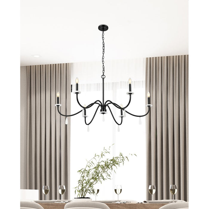 Z-Lite Toussant 6 Light 45" Chandelier, Matte Black