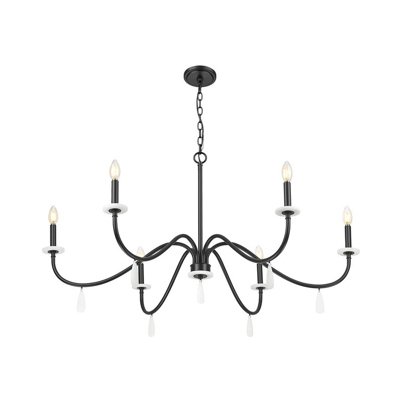 Z-Lite Toussant 6 Light 45" Chandelier, Matte Black