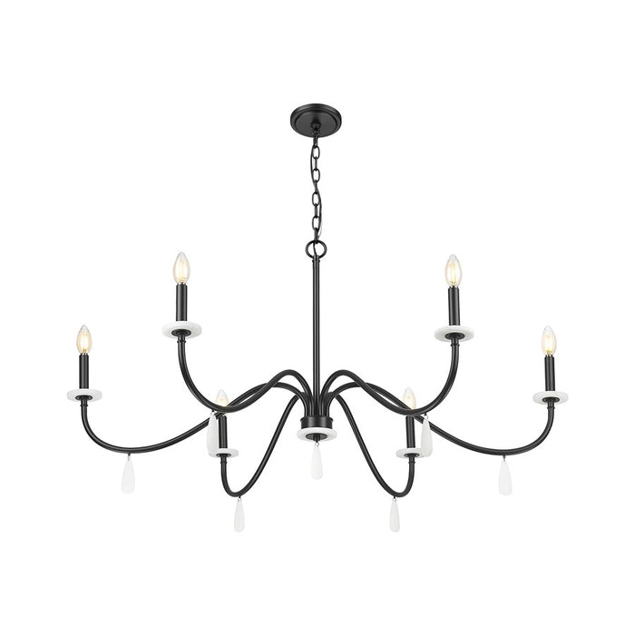 Z-Lite Toussant 6 Light 45" Chandelier, Matte Black