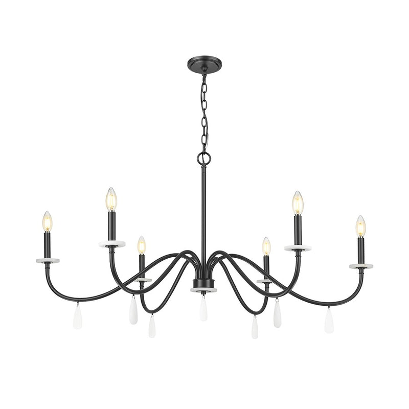Z-Lite Toussant 6 Light 45" Chandelier, Matte Black