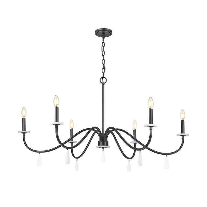 Z-Lite Toussant 6 Light 45" Chandelier, Matte Black
