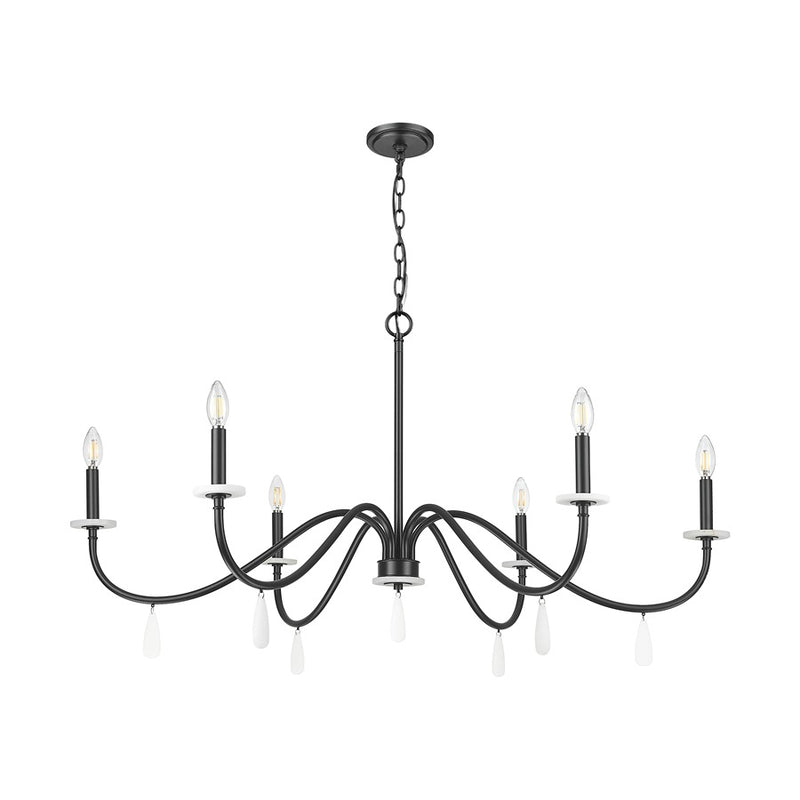 Z-Lite Toussant 6 Light 45" Chandelier, Matte Black
