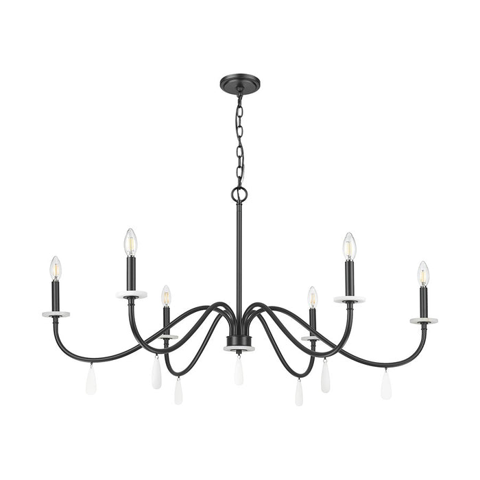 Z-Lite Toussant 6 Light 45" Chandelier, Matte Black