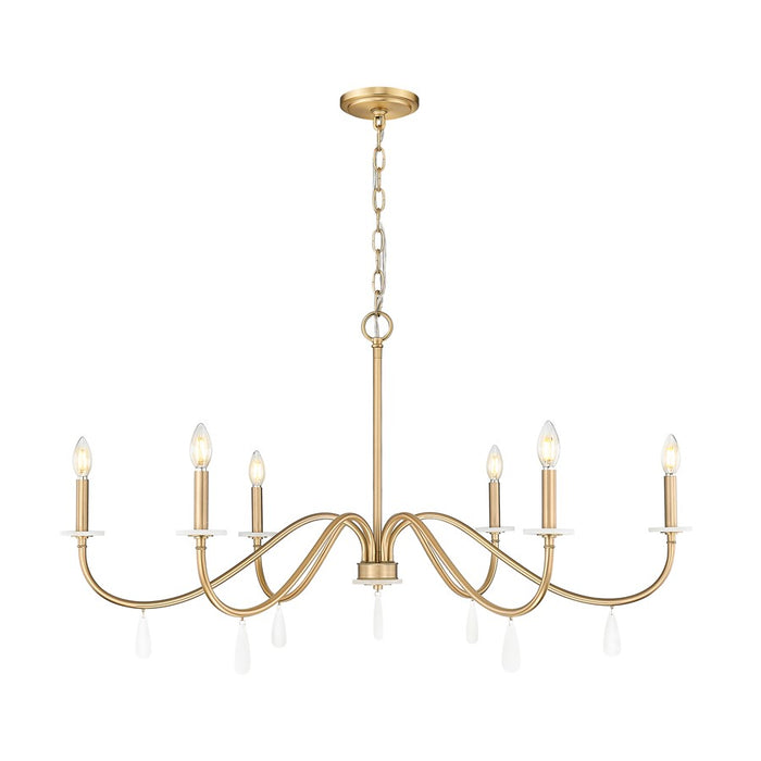 Z-Lite Toussant 6 Light 45" Chandelier, Mordern Gold - 6103-45MGLD