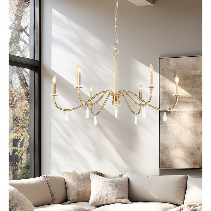 Z-Lite Toussant 6 Light 45" Chandelier, Mordern Gold