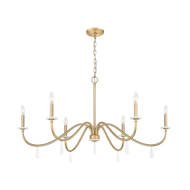 Z-Lite Toussant 6 Light 45" Chandelier, Mordern Gold