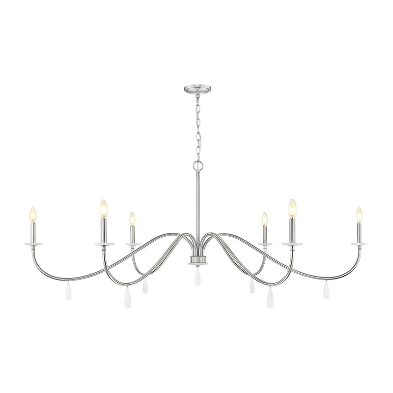 Z-Lite Toussant 6 Light 63" Chandelier, Brushed Nickel - 6103-63BN